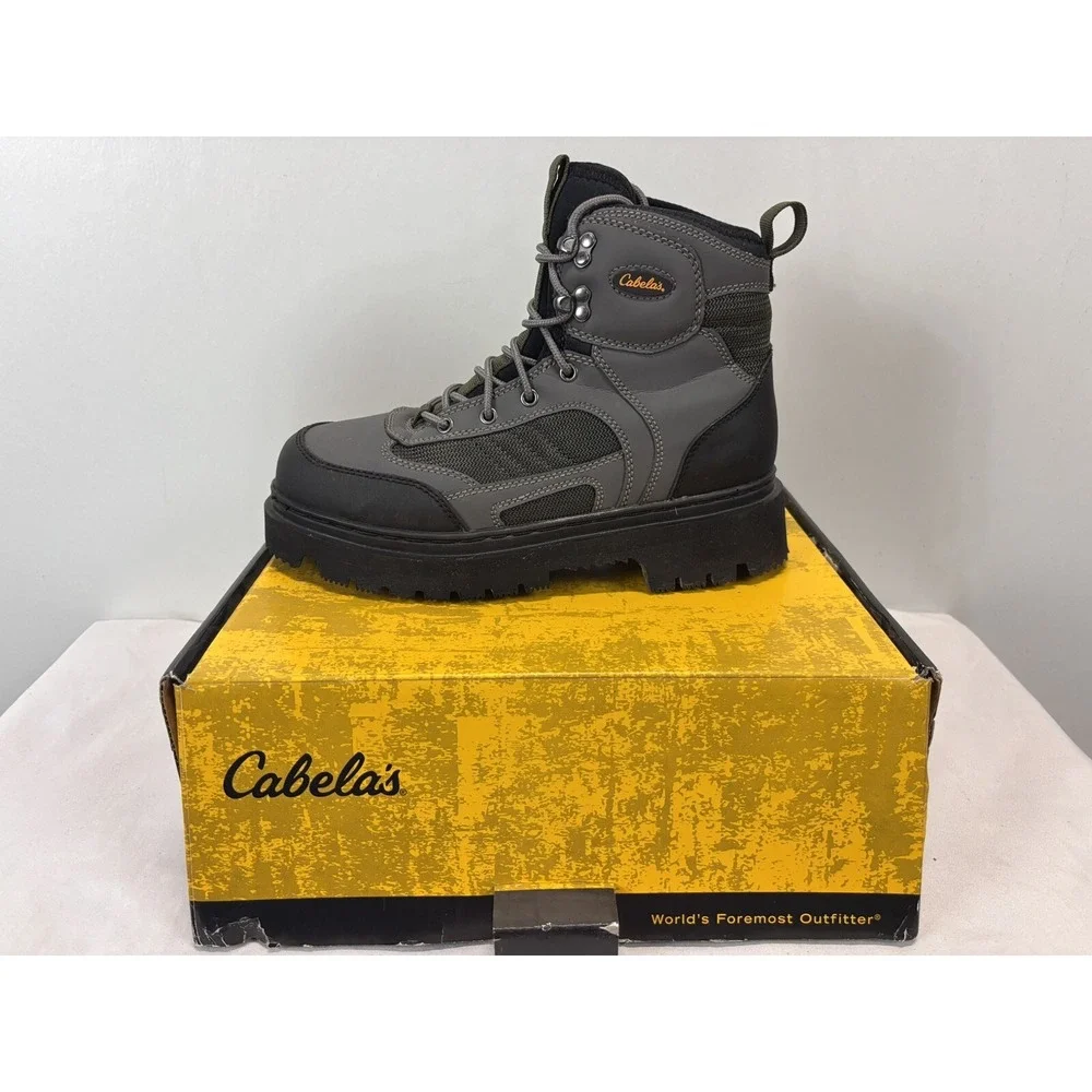 Cabela's Ultralight II Wading Boots Sz 9 Men's Grey Fly Fishing Cleat Bottoms